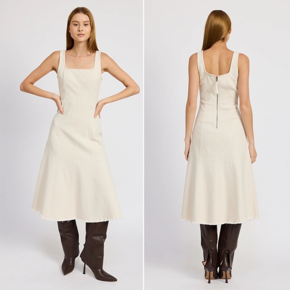 NWT | En Saison | Gwendolyn Denim Midi Dress | Sz S